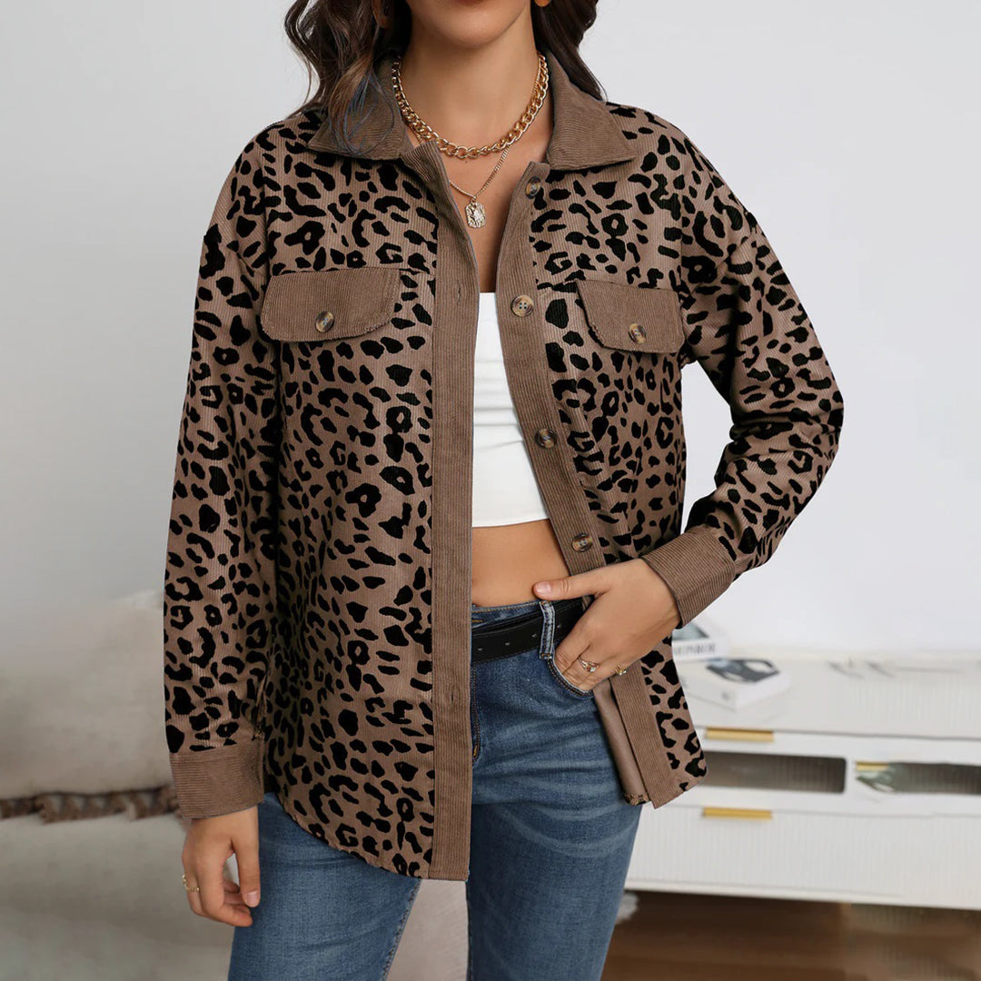 Trendy jakke med leopardprint