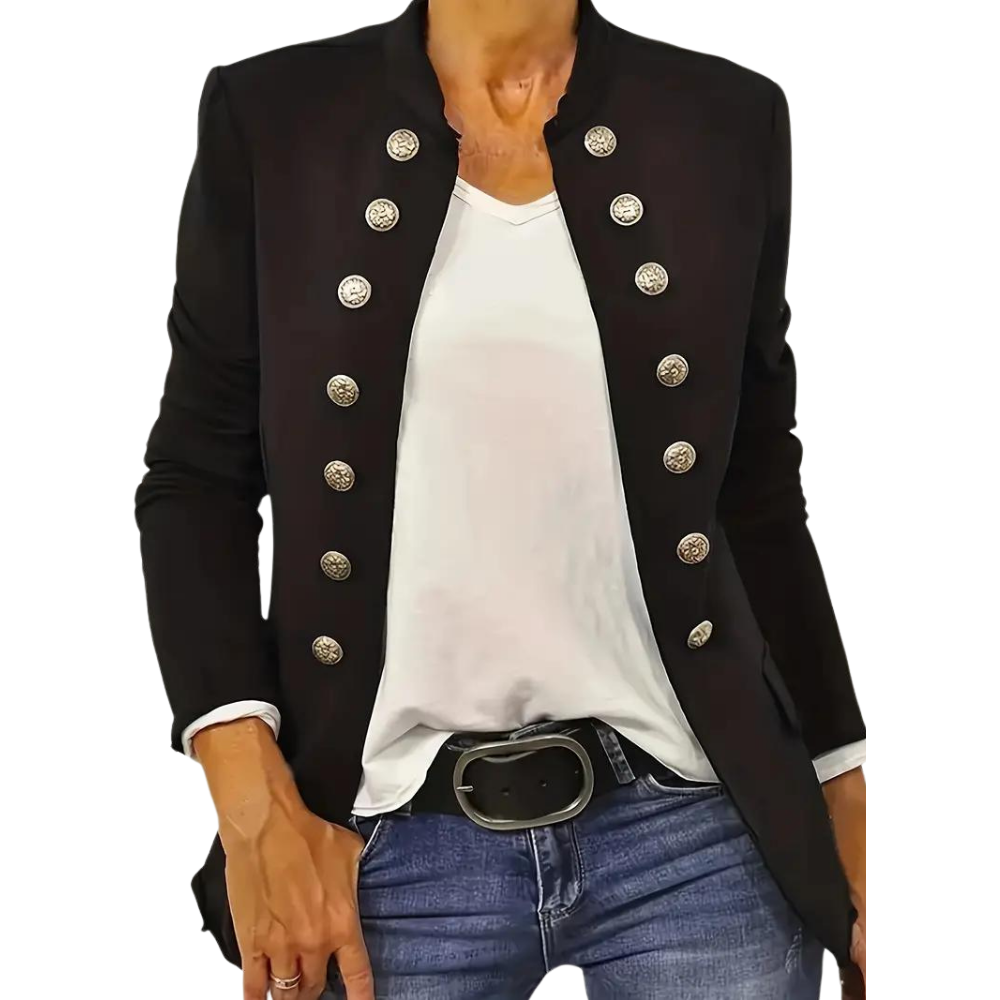Afslappet blazer til kvinder med knapper foran
