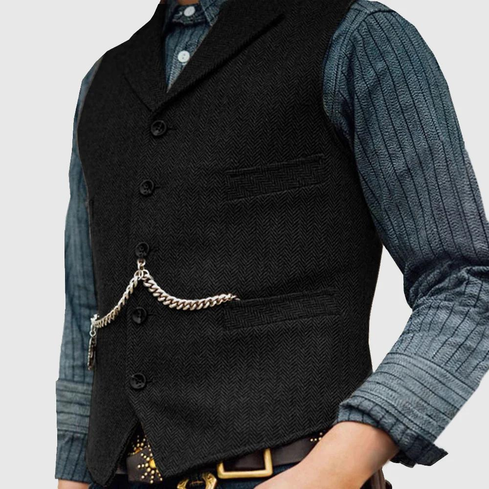 Klassisk vest med sildebensmønster
