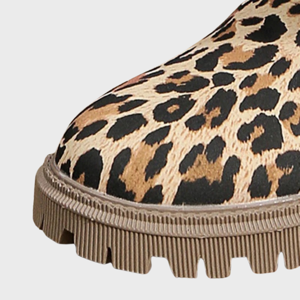 Forede støvler med leoparddesign til kvinder