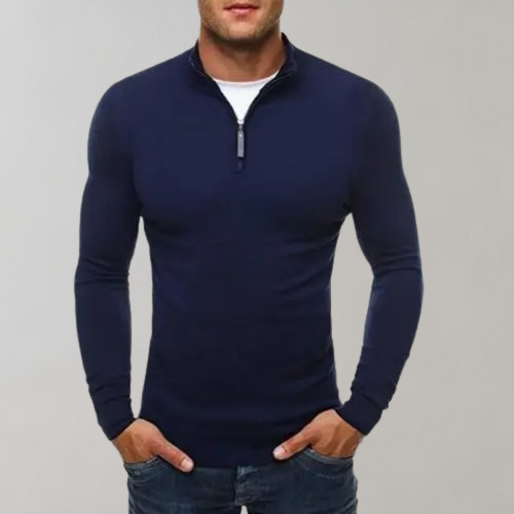 Varm sweatshirt med lynlås til mænd