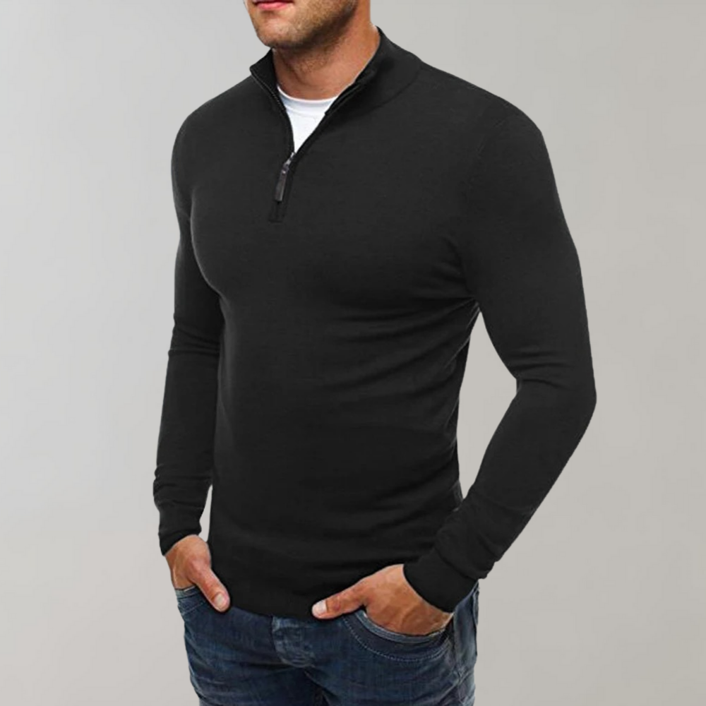 Varm sweatshirt med lynlås til mænd