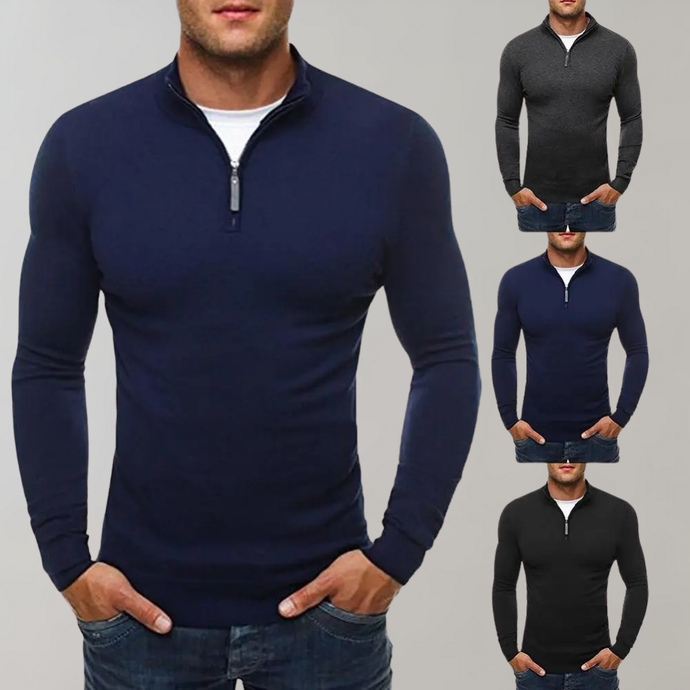 Varm sweatshirt med lynlås til mænd