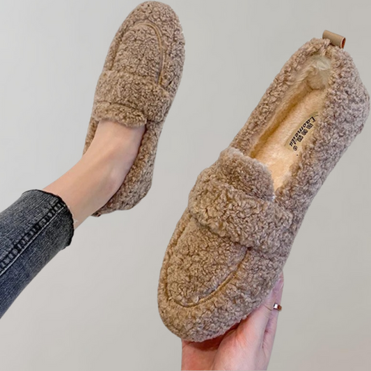 Bløde plyssede loafers til kvinder