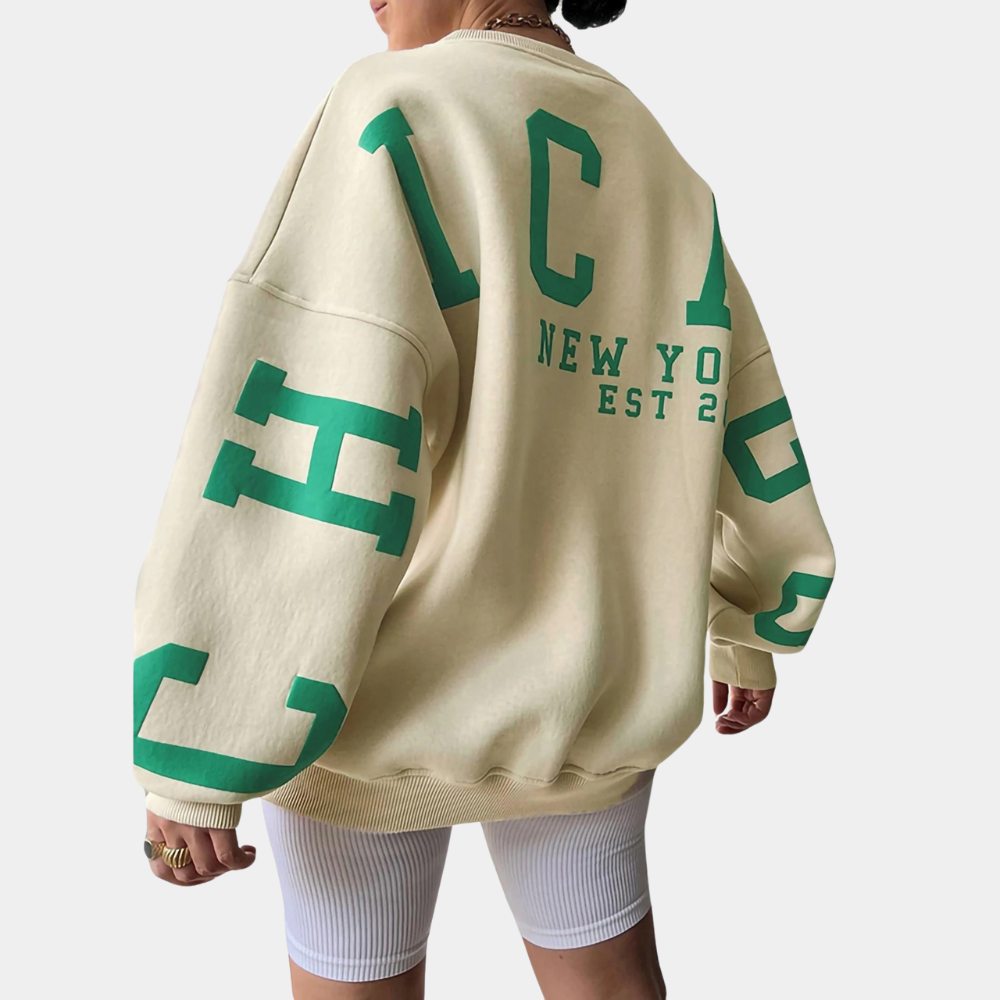 Tyk sweater med Chicago Print