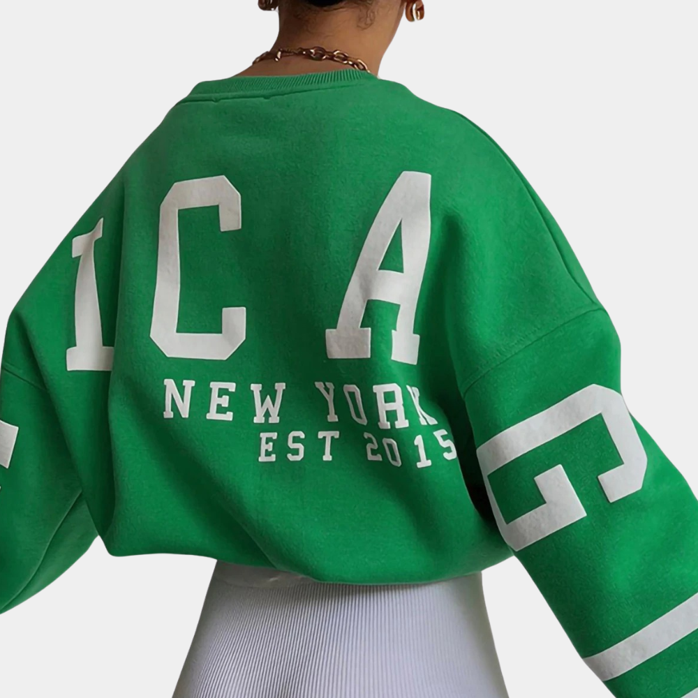 Tyk sweater med Chicago Print