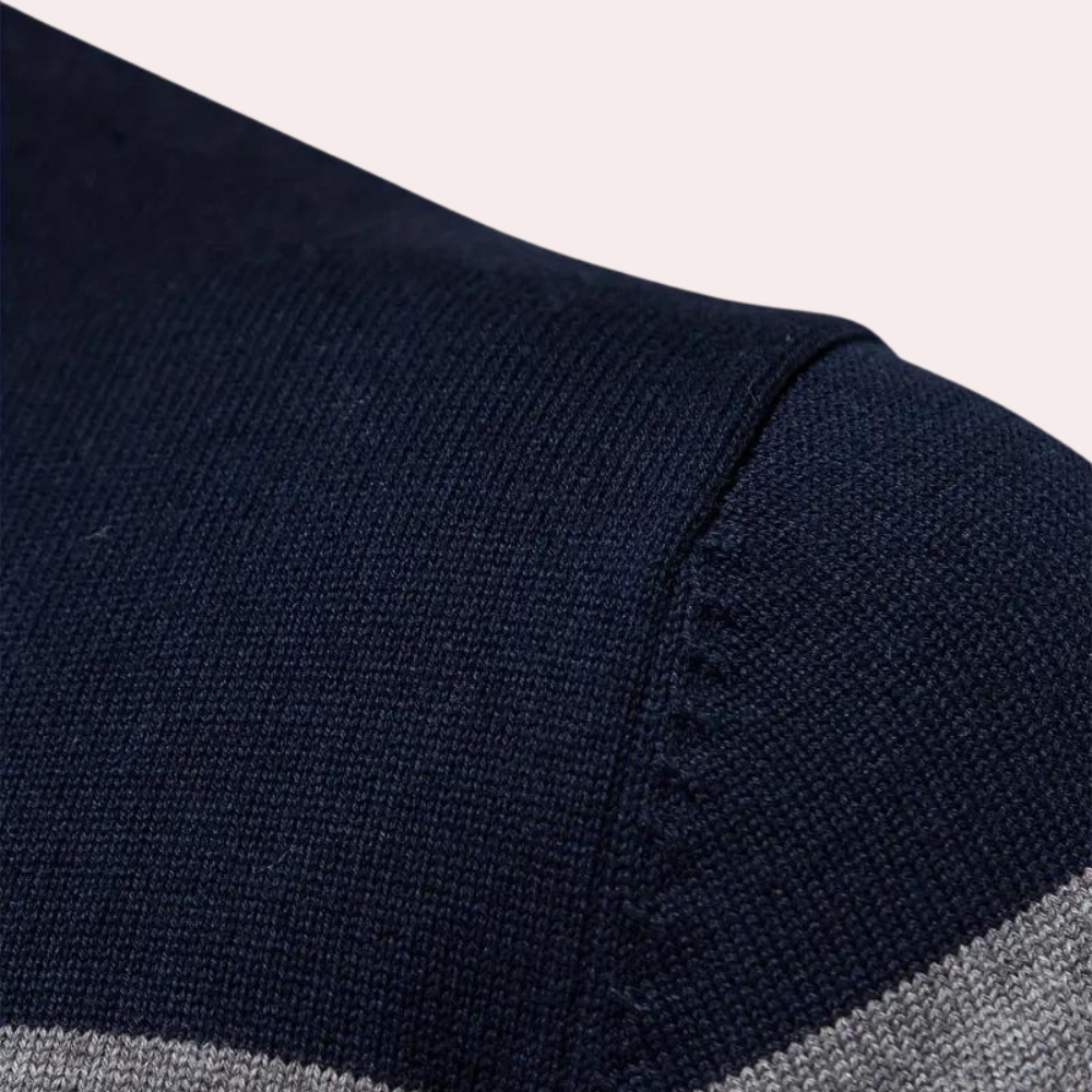 Varm farveblok-sweatshirt med lynlås til mænd