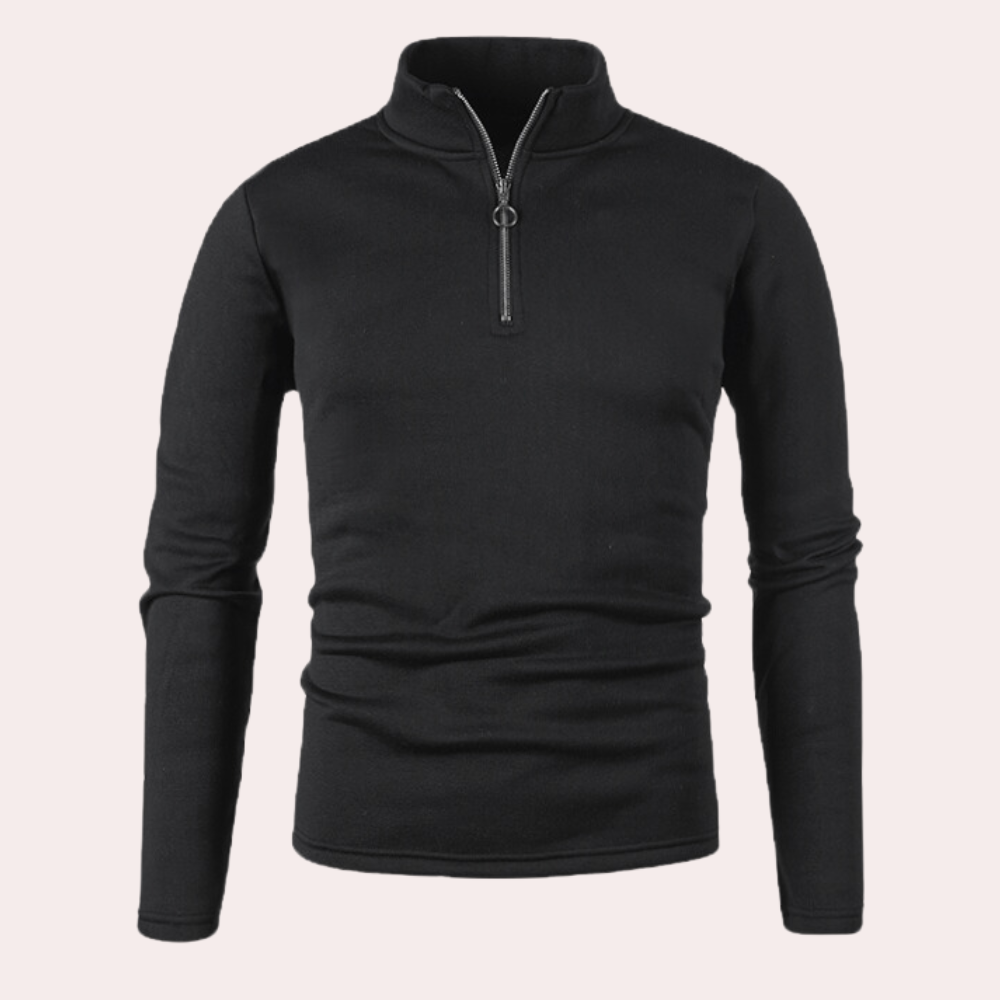 Stilfuld og varm sweatshirt med lynlås til mænd