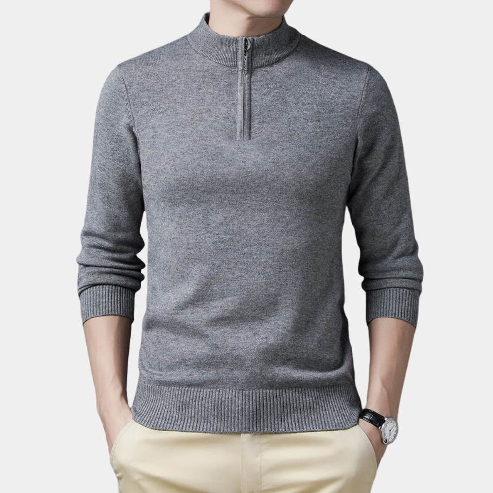 Afslappet sweatshirt med lynlås til mænd