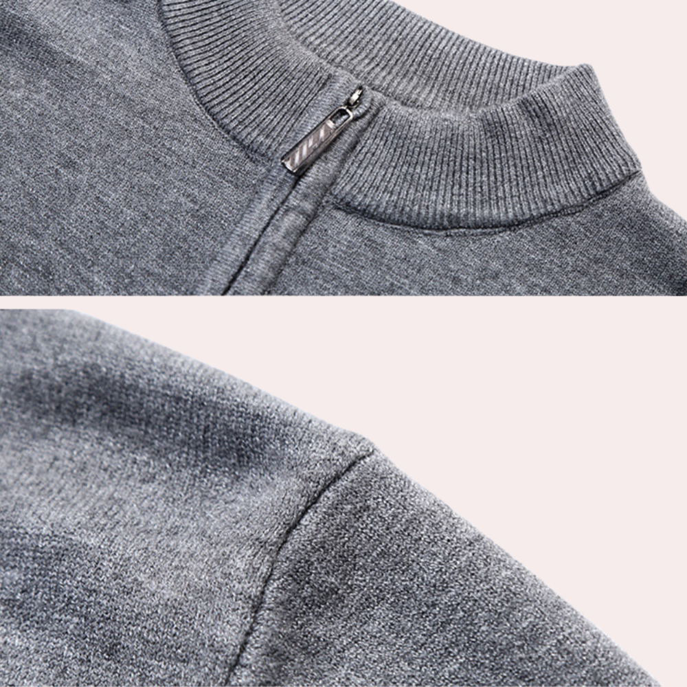 Afslappet sweatshirt med lynlås til mænd