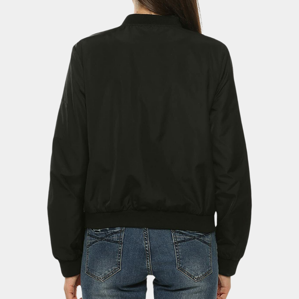 Jakke med lille krave og lynlås