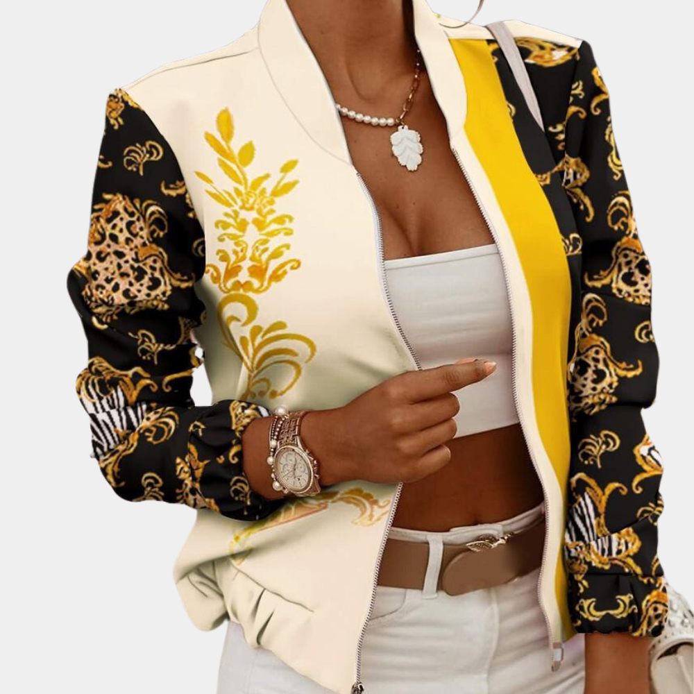 Elegant cardigan med blomstermønster