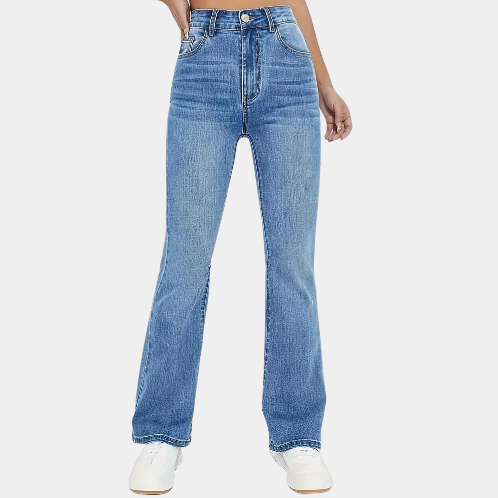 Afslappede højtaljede jeans til kvinder