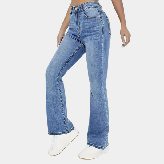 Afslappede højtaljede jeans til kvinder