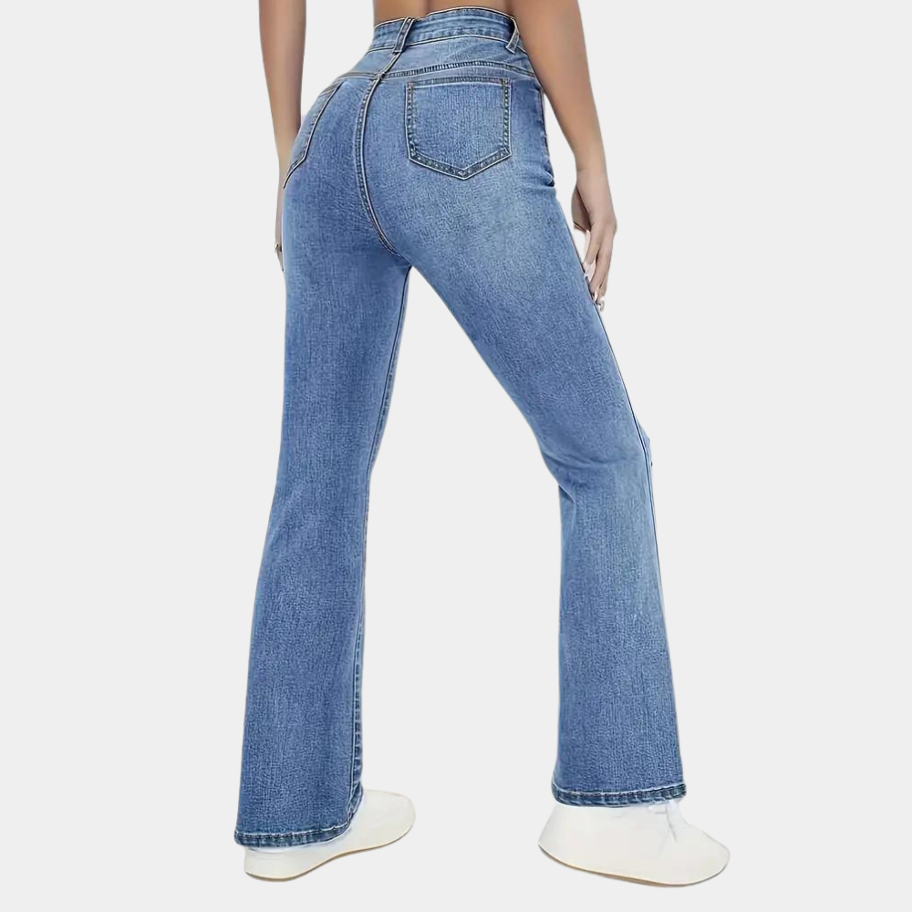 Afslappede højtaljede jeans til kvinder
