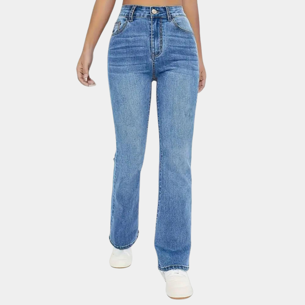 Afslappede højtaljede jeans til kvinder