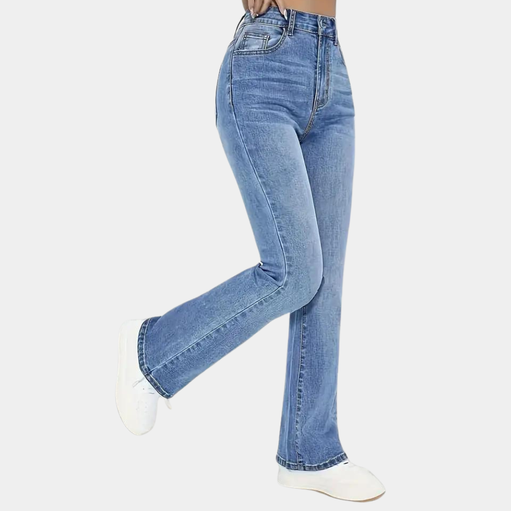 Afslappede højtaljede jeans til kvinder