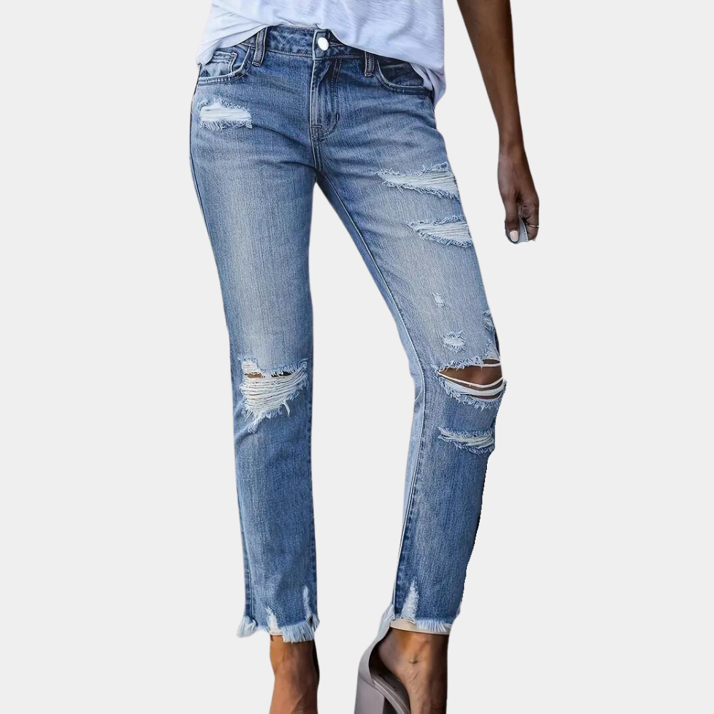 Afslappede ripped jeans til kvinder