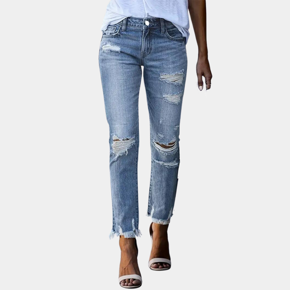 Afslappede ripped jeans til kvinder
