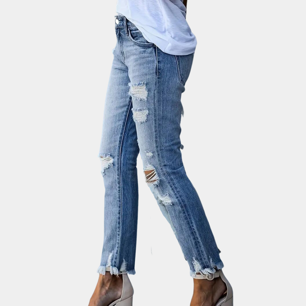 Afslappede ripped jeans til kvinder