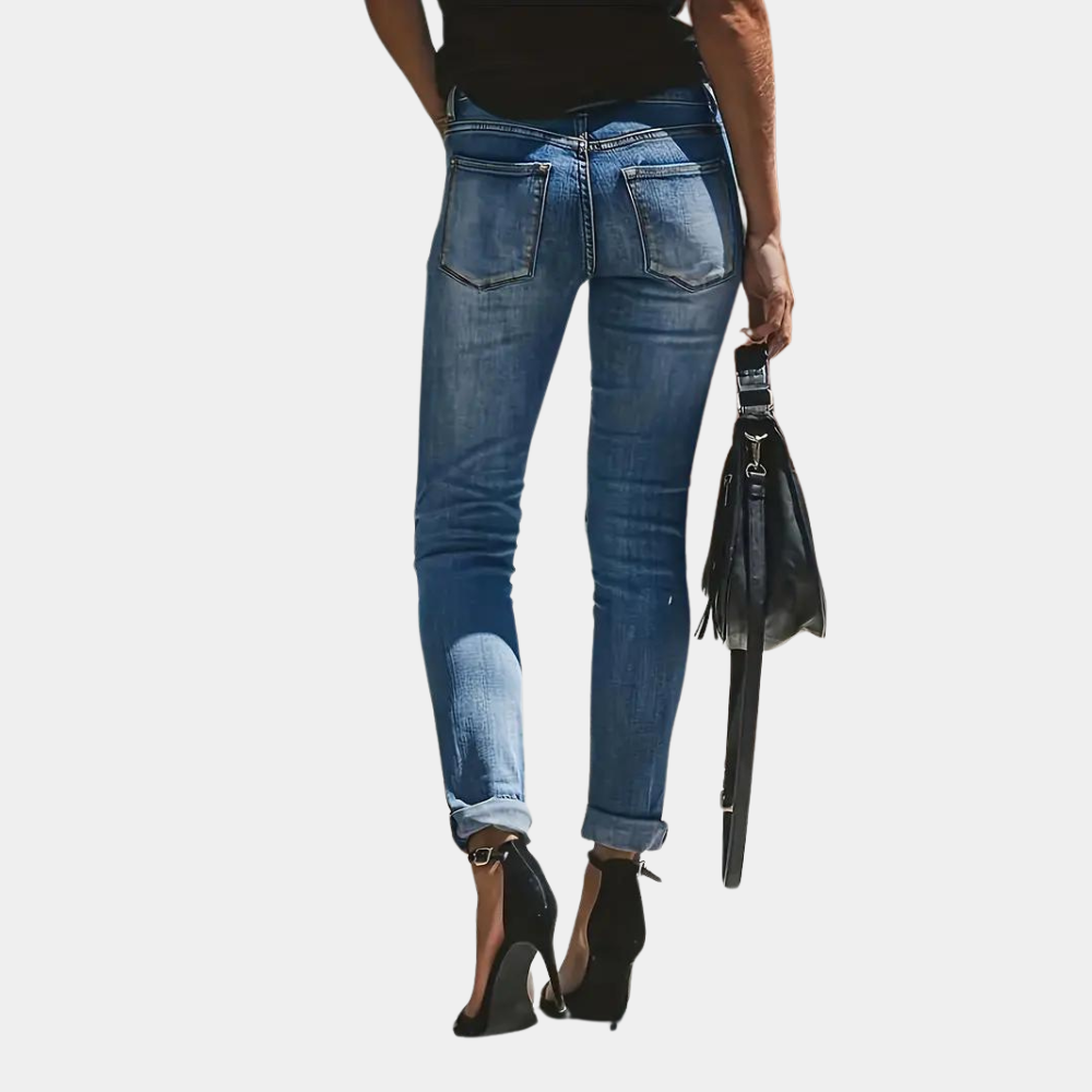 Kvinder Vintage blå tear jeans