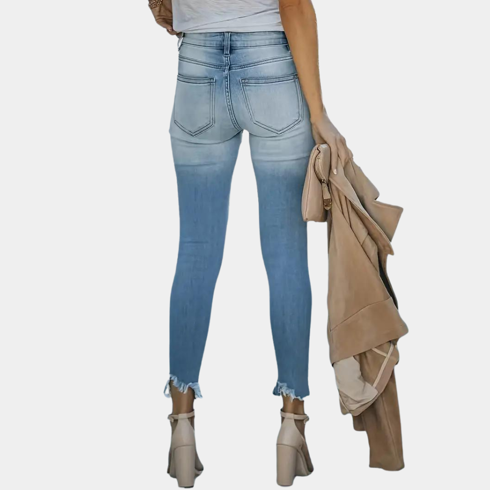 Revne jeans til kvinder med knapper
