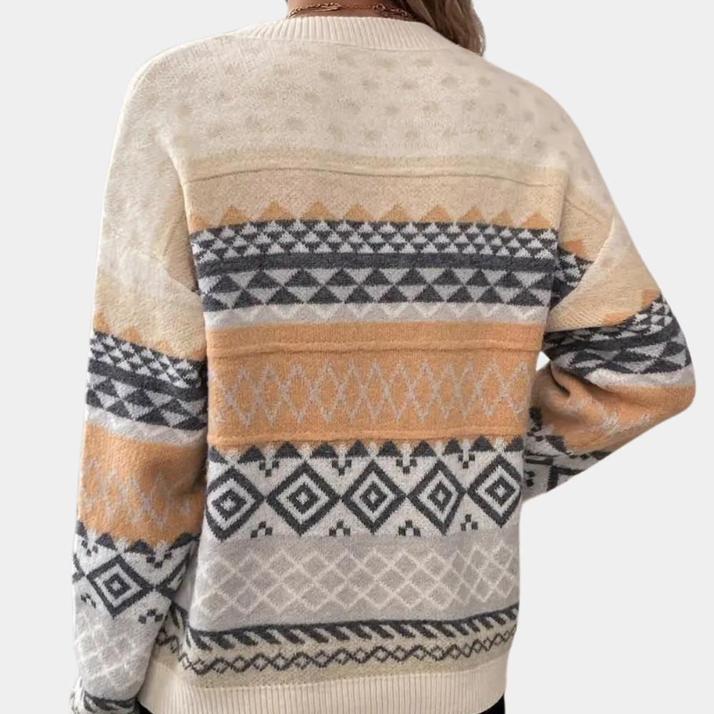 Langærmet sweater med rund hals