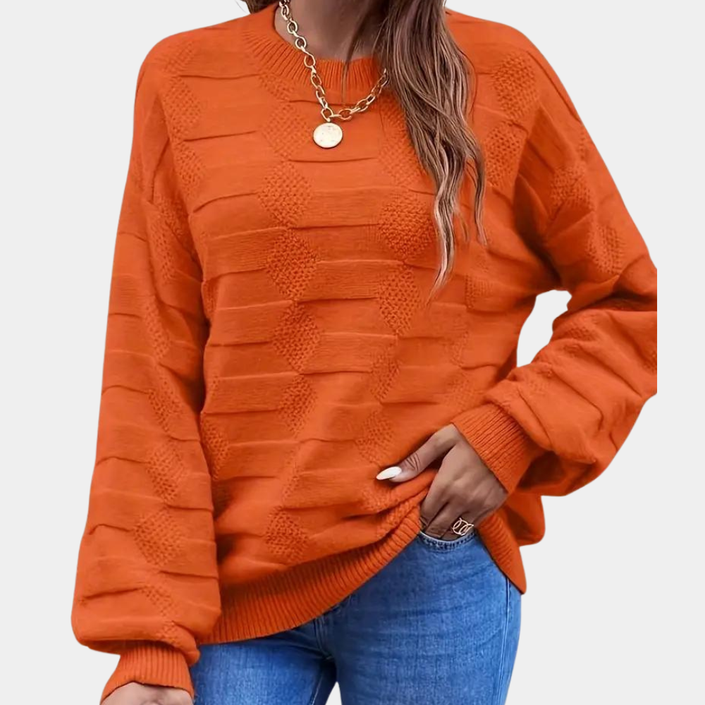 Tangerine tekstureret strik-sweater