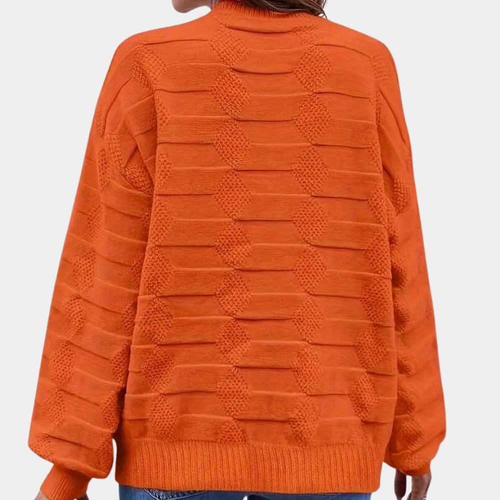 Tangerine tekstureret strik-sweater