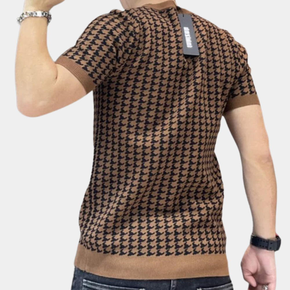 Ternet strikket T-shirt til mænd