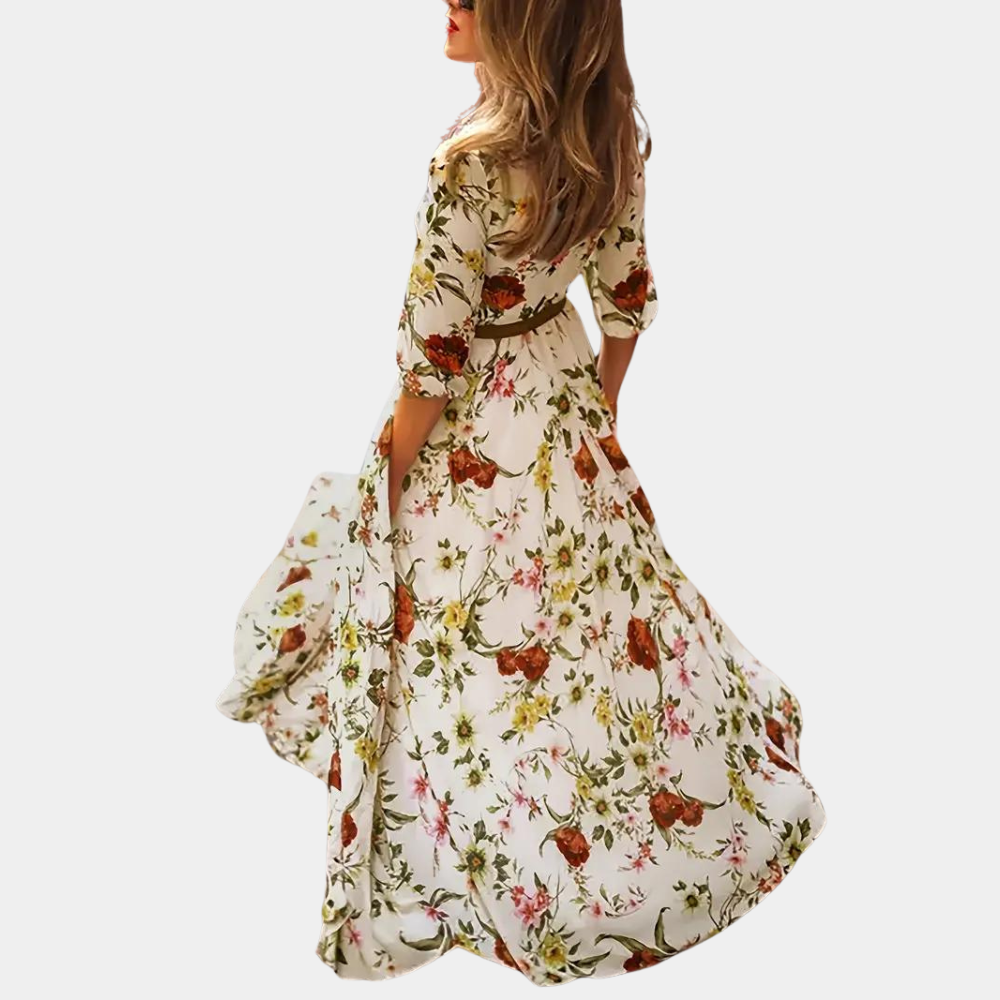 Elegant blomstret maxikjole til kvinder