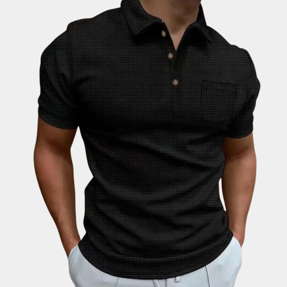 Strikket poloshirt til mænd