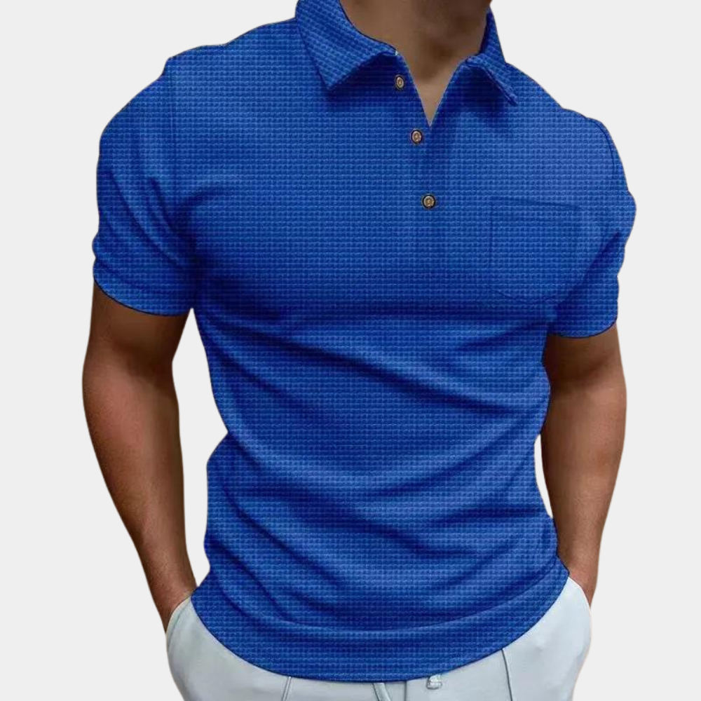 Strikket poloshirt til mænd