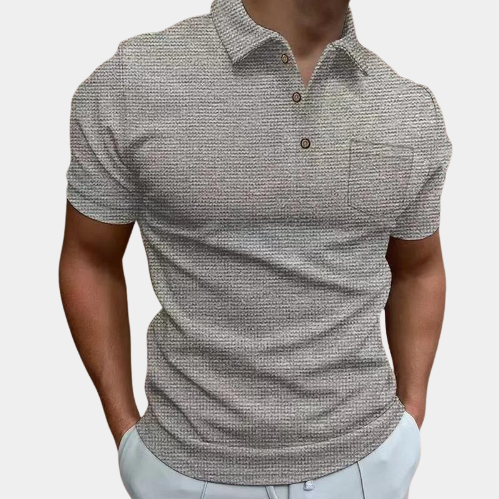 Strikket poloshirt til mænd