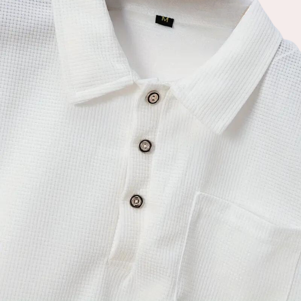 Strikket poloshirt til mænd