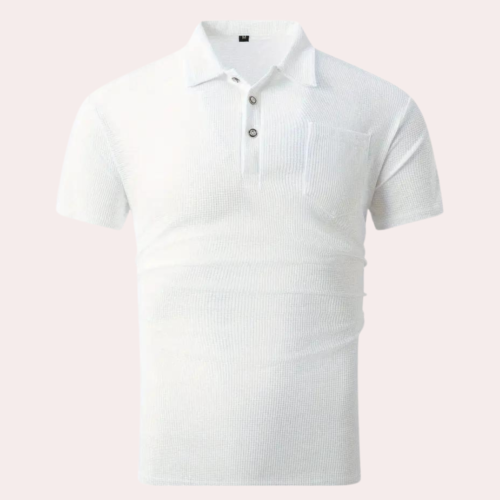 Strikket poloshirt til mænd