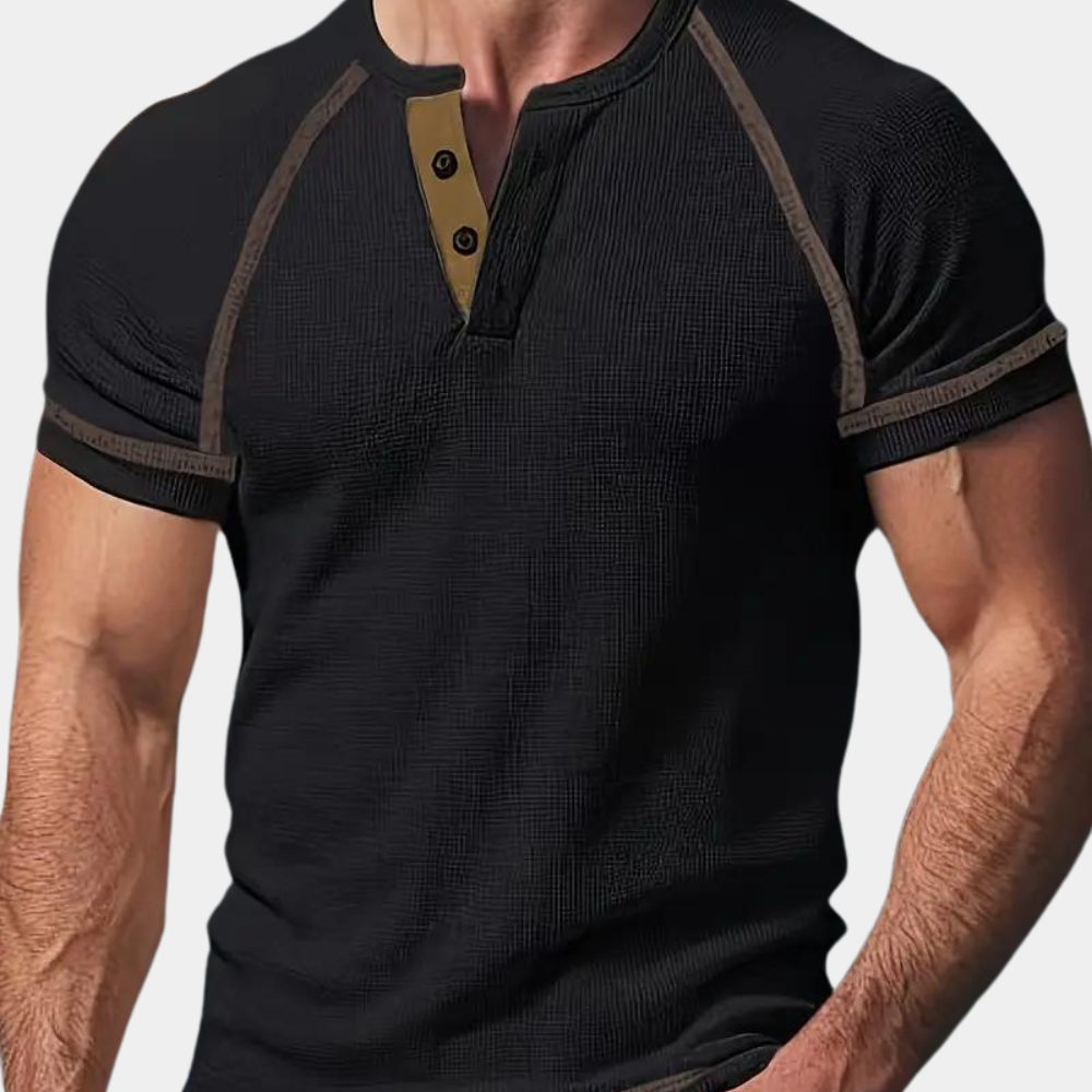 Vintage poloshirt med knapper til mænd