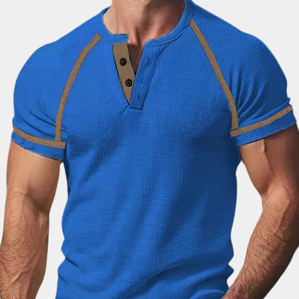Vintage poloshirt med knapper til mænd
