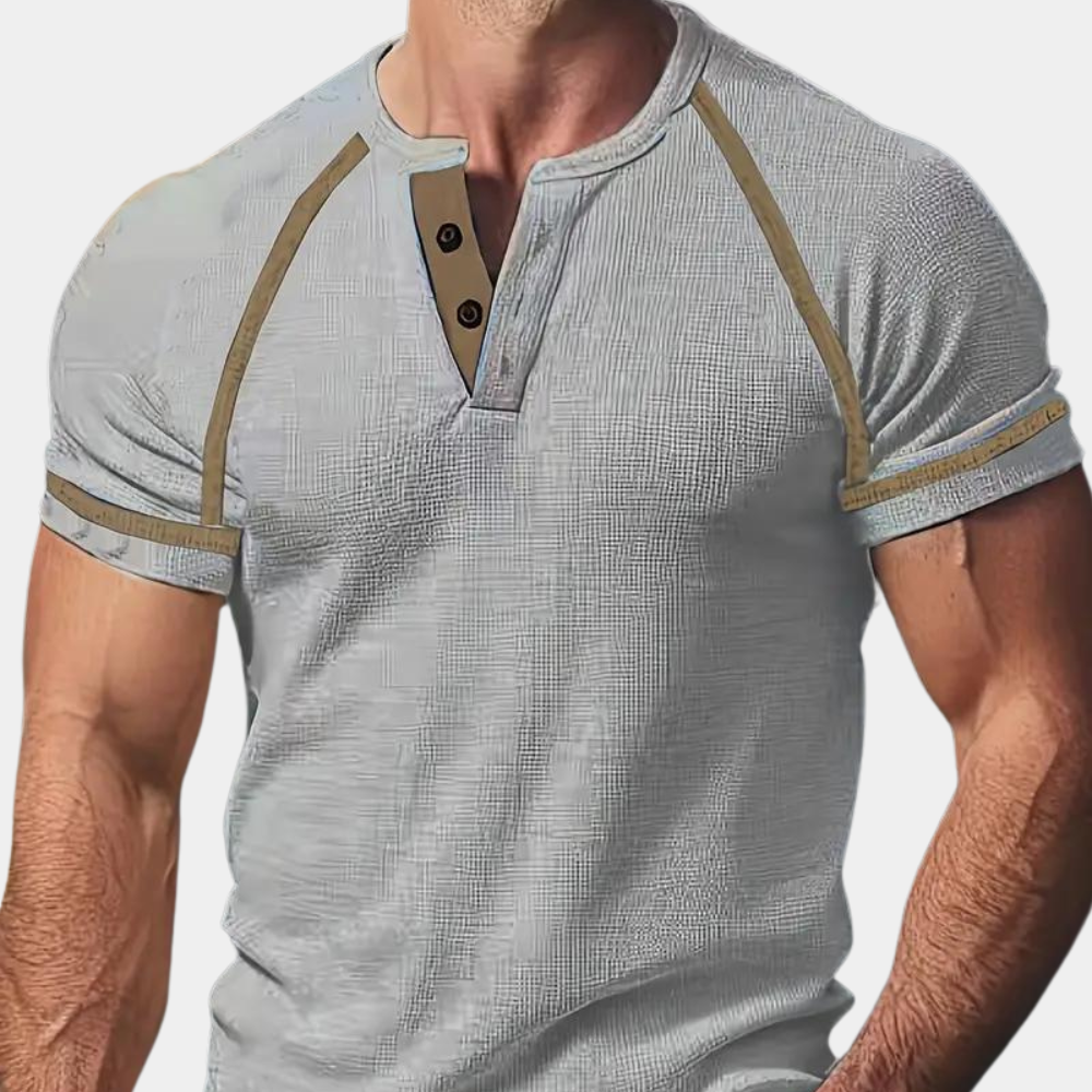Vintage poloshirt med knapper til mænd