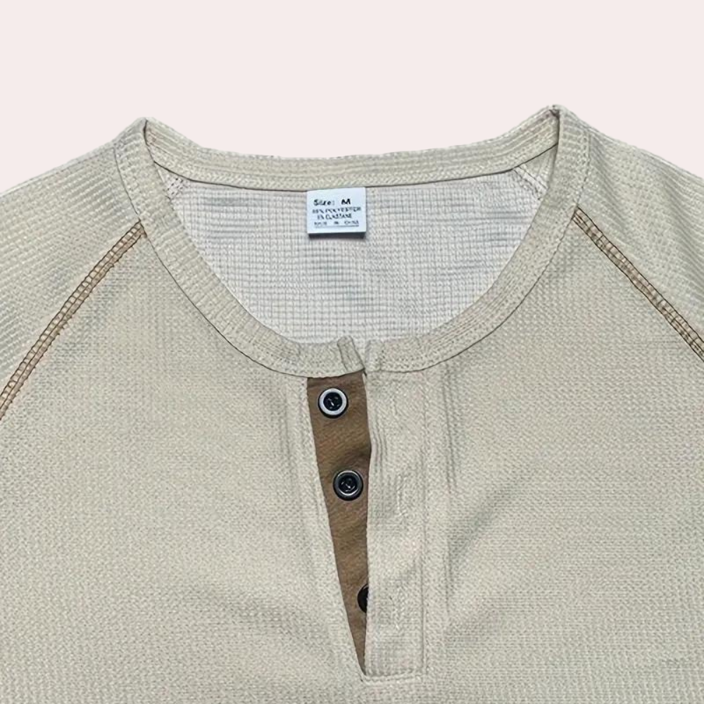 Vintage poloshirt med knapper til mænd
