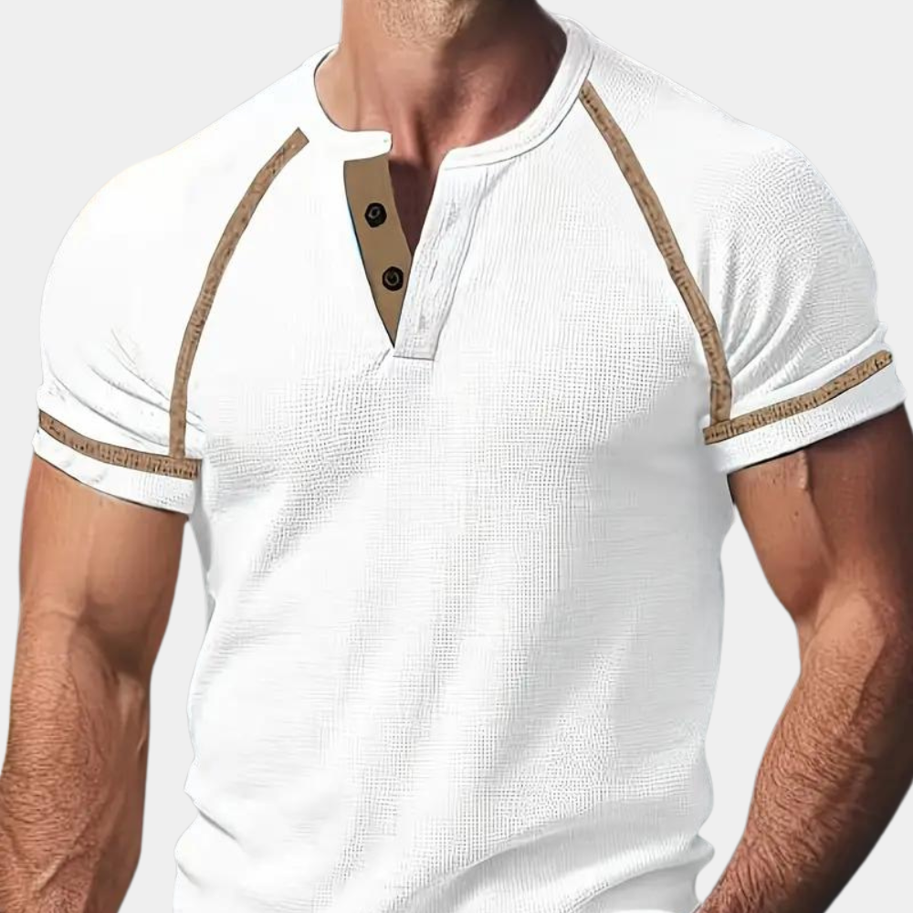 Vintage poloshirt med knapper til mænd