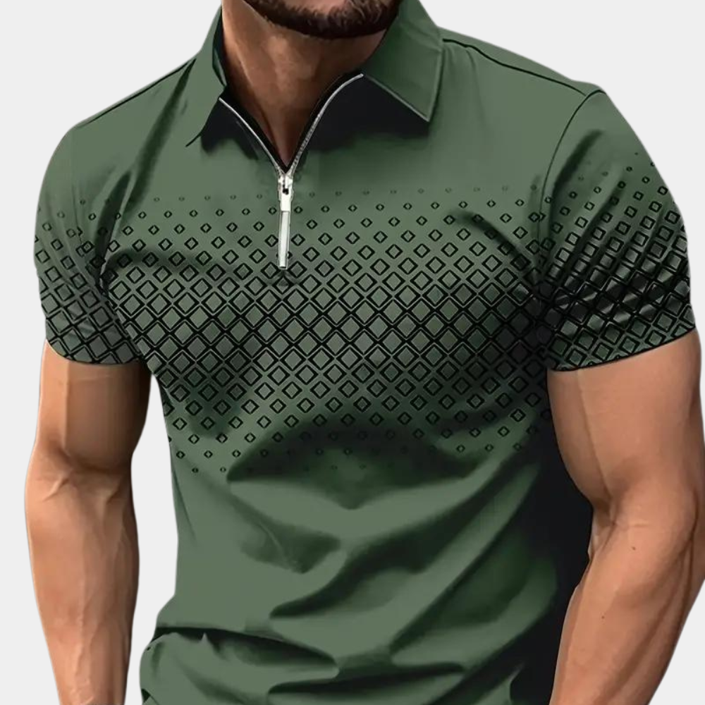 Poloshirt med lynlås til mænd