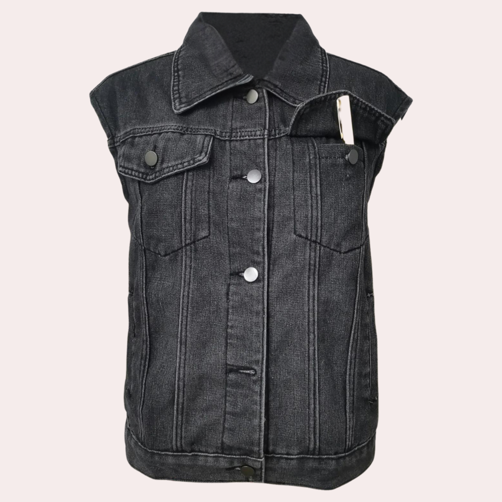 Denimvest i klassisk stil til gaden