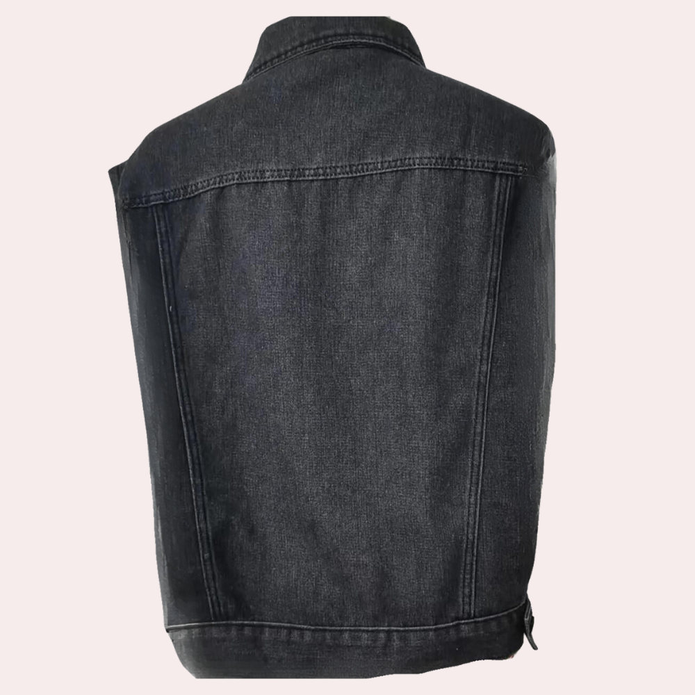 Denimvest i klassisk stil til gaden