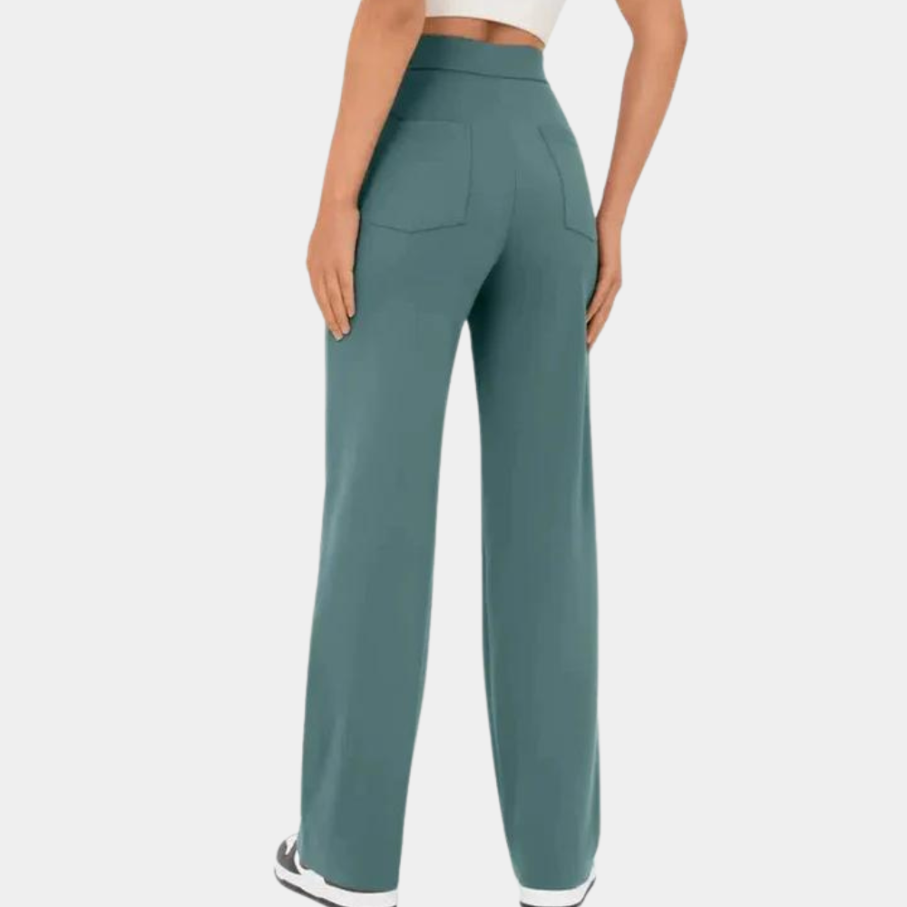 Casual stretch-bukser med høj talje