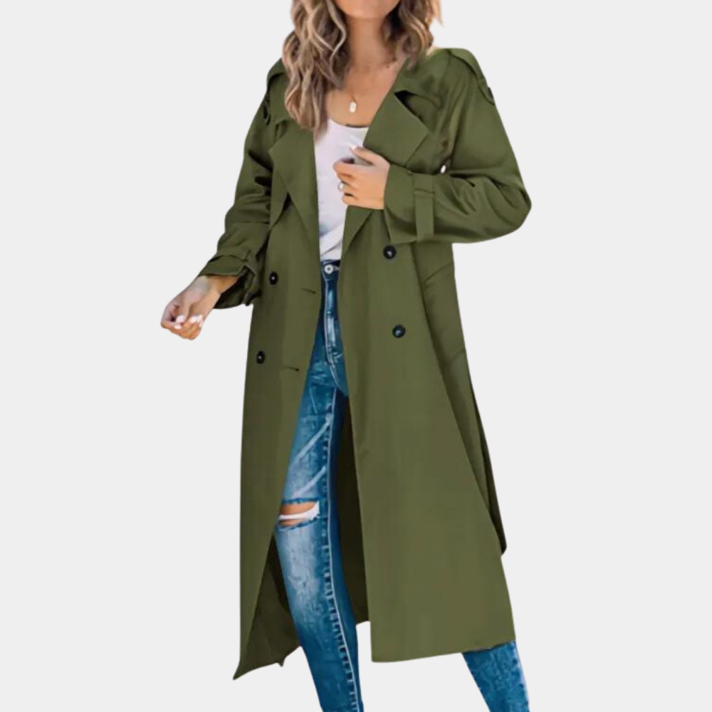 Klassisk lang trenchcoat