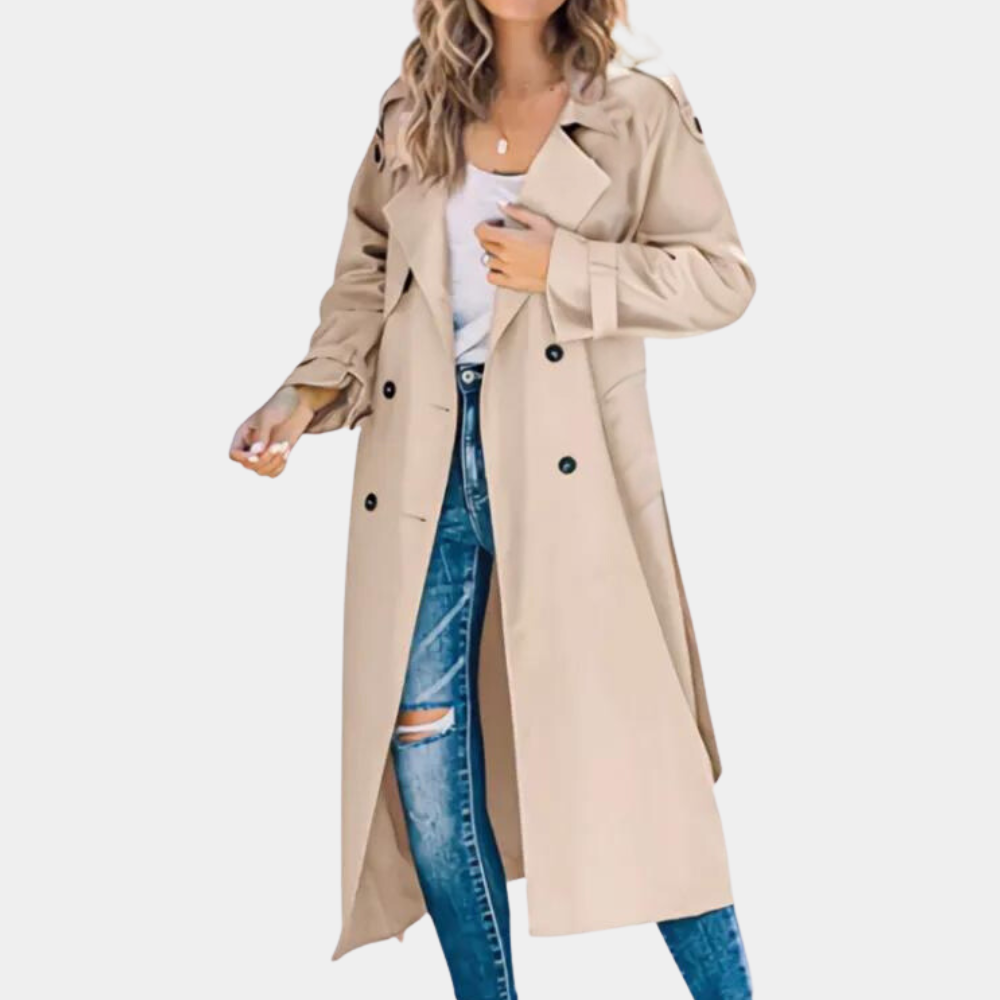Klassisk lang trenchcoat