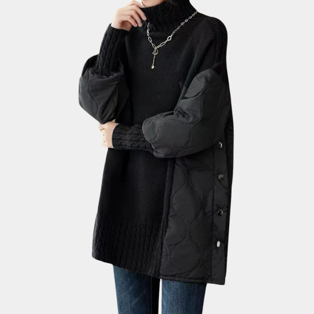 Lang rullekravesweater til kvinder