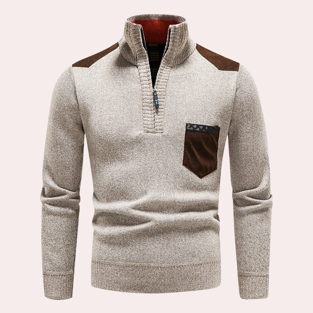 Timeless Elegance Half-Zip Sweater til mænd