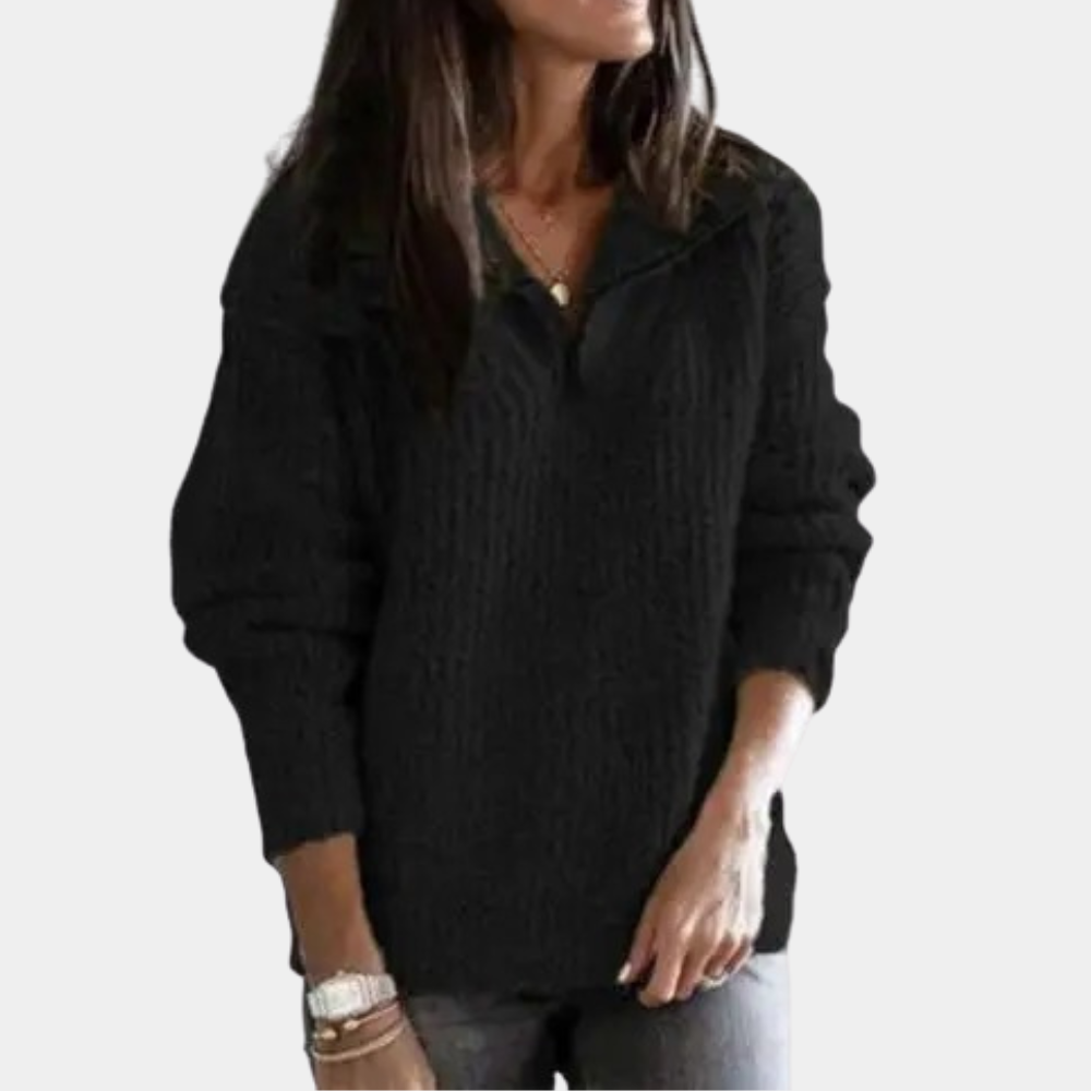 Chic Comfort Sweater med halv lynlås til kvinder